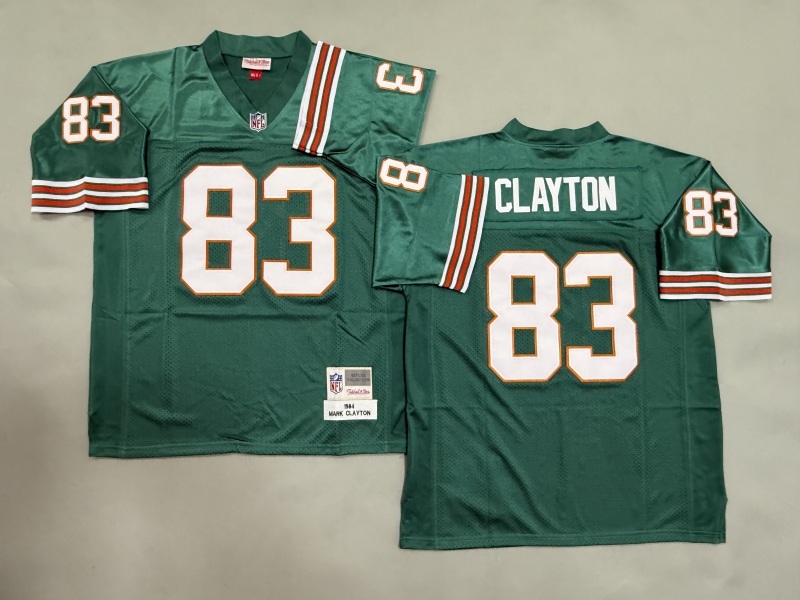 Men 2025 Miami Dolphins #83 Clayton green Throwback Limited NFL Jersey style 002